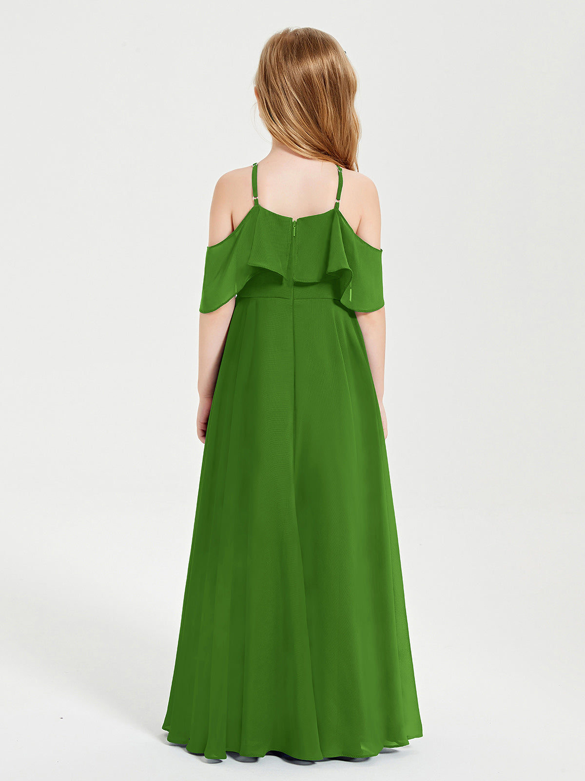 Off-the-Shoulder Long Dresses for Junior Bridesmaids Moss